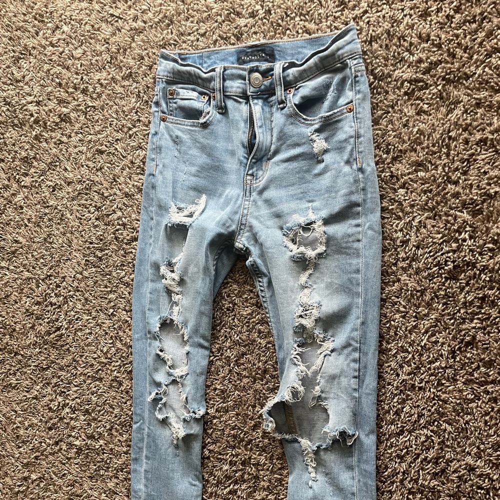 Aeropostal light blue ripped jeans